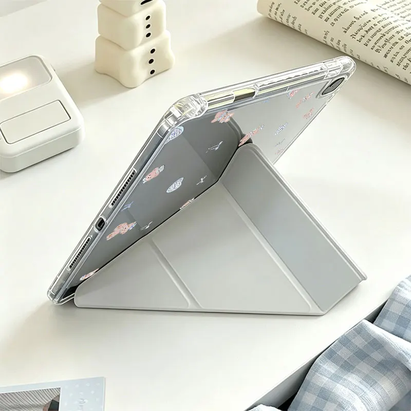 Ultra Durable Foldable Clear Tablet Case - Crystal Design