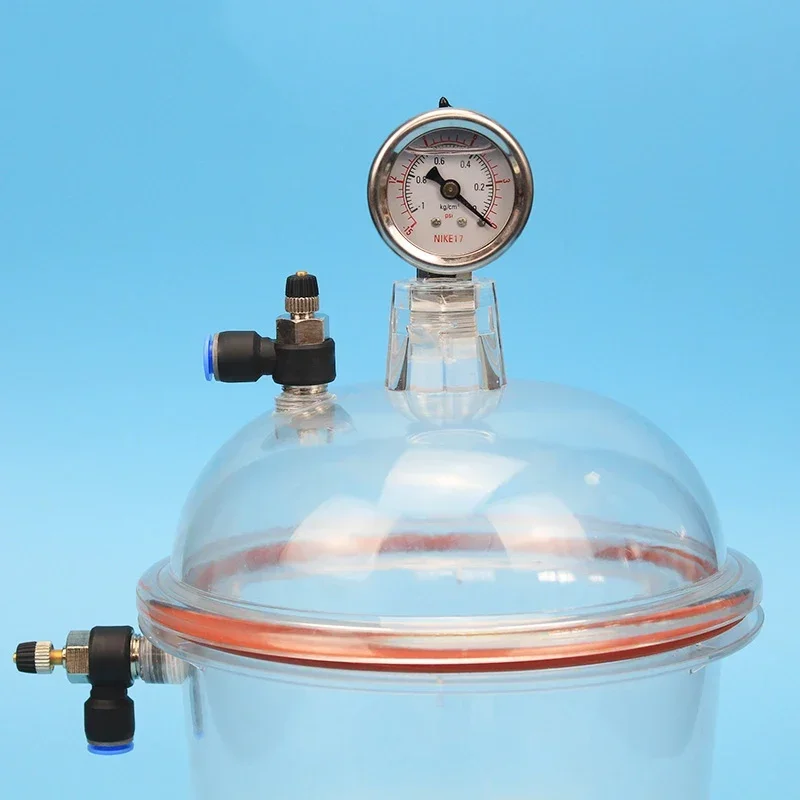 150MM Polycarbonate Plastic Vacuum Dryer Laboratory Dryer Transparent Vacuum Drying Kettle Double Valve With Pressure Gauge