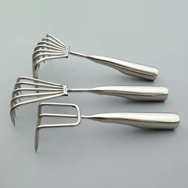 Claws Garden Hand Rake Stainless Steel Manual Small Leaf Rakes Integrated Gardening Tool Weeding Removal Puller Garden Yard 3