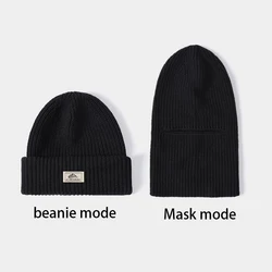 Ultimate 2-In-1 Winter Balaclava with Face Shield and Earmuffs (Black)