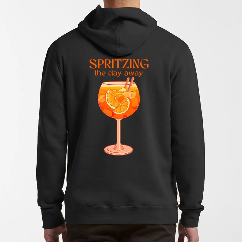 

Spritzing The Day Away Hoodies They See Me Aperollin Drinking Hooded Sweatshirt Unisex Casual Soft Y2k Pullover For Men Women