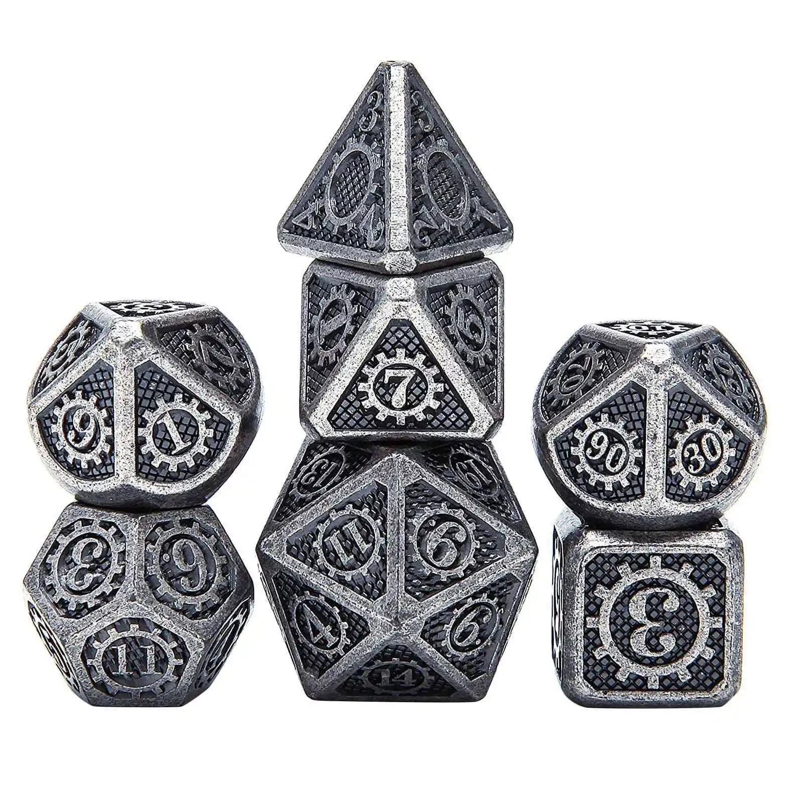 

Многогранные металлические игральные кости ELOS-Dice Set, металлические детали для настольных игр, подходит для обучения математике
