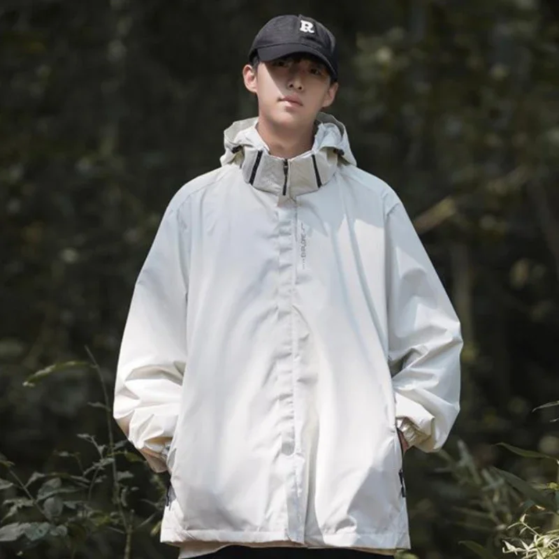 Men's Half High Collar Fashion Work Jacket for Charge Coat Autumn and Winter Personalized Outdoor Mountaineering Suit Men Jacket