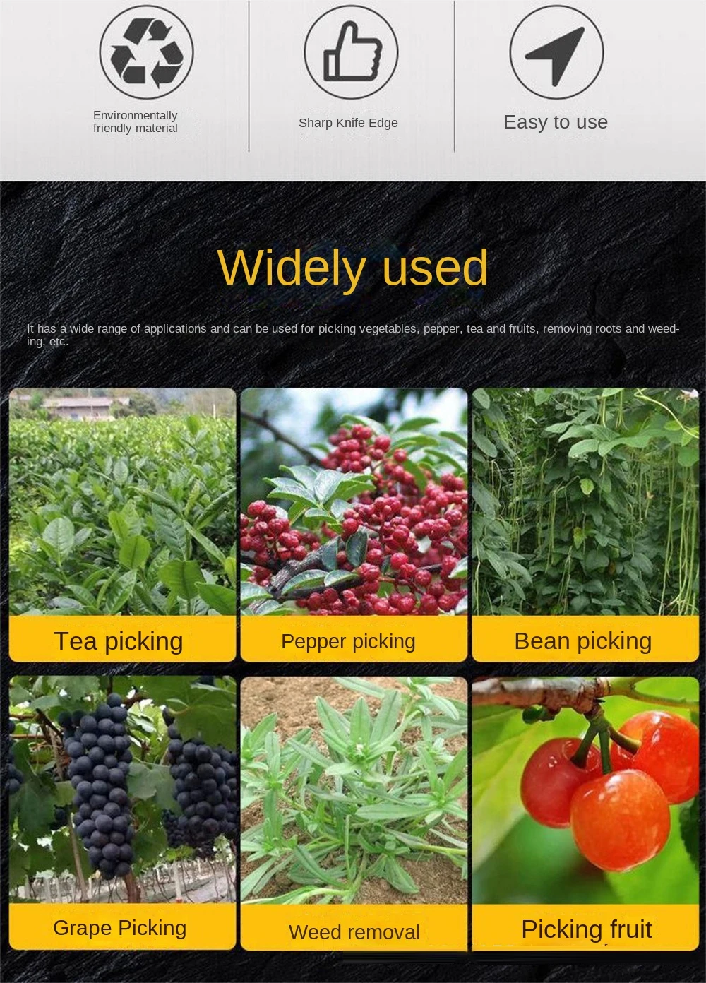 Picking Vegetable Thumb Knife Picking Pepper Bean Angle Iron Nail Vegetable Agricultural Magic Tool garden tool