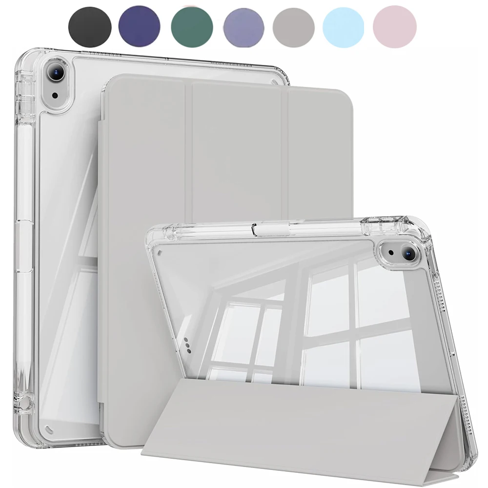 Sleek Crystal Clear Tablet Case with Pen Holder