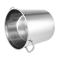 Casserole en acier inoxydable 35L avec couvercle, compatible induction, pour familles et soupes, résistante aux hautes températures, argentée 4