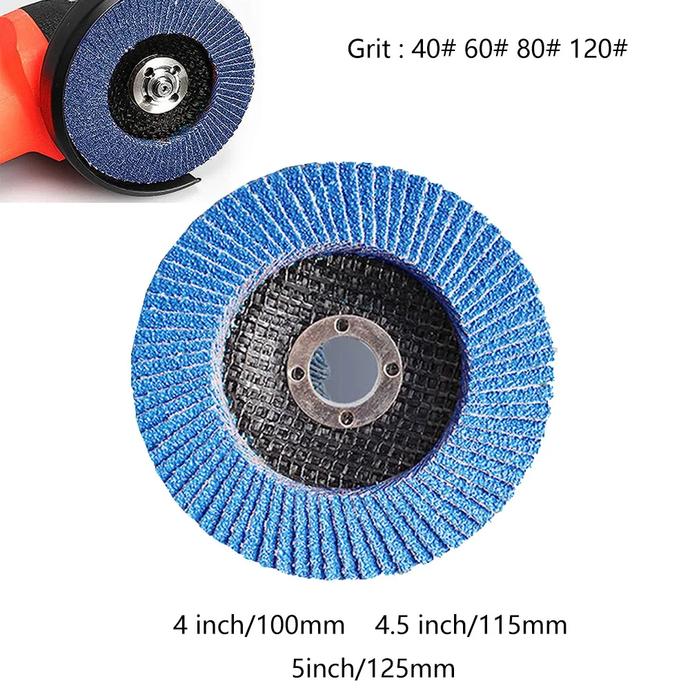 100/ 125mm Metal Sanding Flap Discs Angle Grinder Wheels Blade 40/ 60