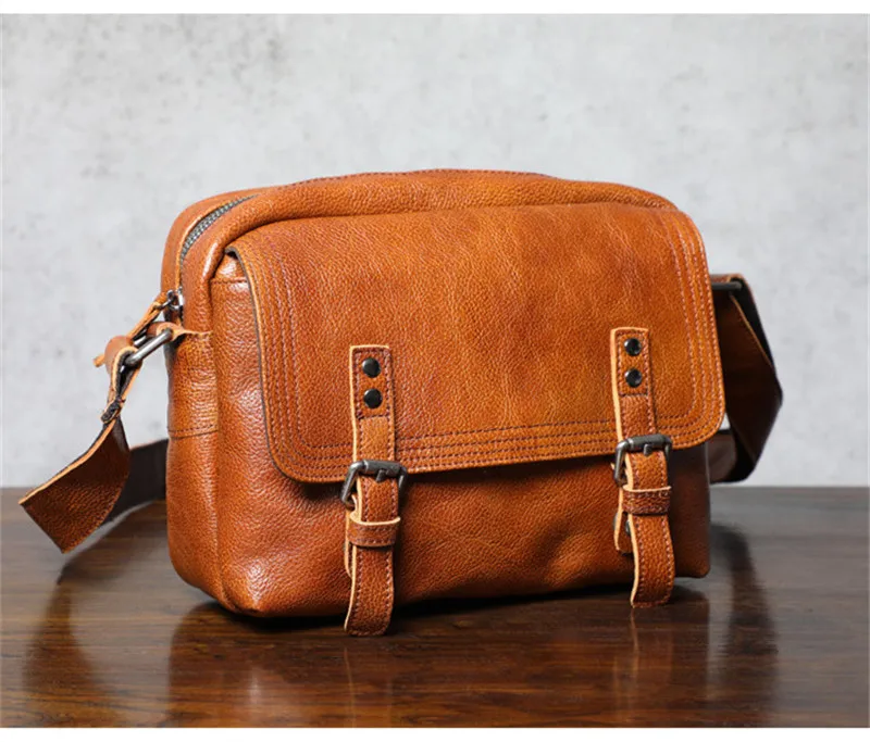 PNDME Outdoor Casual Natürliche Echte Leder männer Umhängetasche Mode Täglichen Luxus Erste Schicht Rindsleder Designer Schulter Tasche – Detail 8