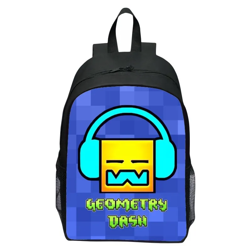 New Printed Geometry Dash Geometry Sprint Backpack for All Students, Cartoon Backpack for Men and Women 2