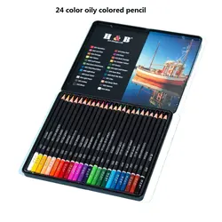Vibrant Colored Pencils Set for Art and Craft - Nontoxic, Ideal for Drawing, Blending, and Shading (24pcs Oily Set)