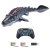 2.4G RC Dinosaur Toys for Kids, RC Water Toys RC Boat with Lightfor Swimming Pool Water Toys (with 2 Batteries) Black 1