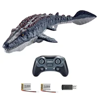 2.4G RC Dinosaur Toys for Kids, RC Water Toys RC Boat with Lightfor Swimming Pool Water Toys (with 2 Batteries) Black 1
