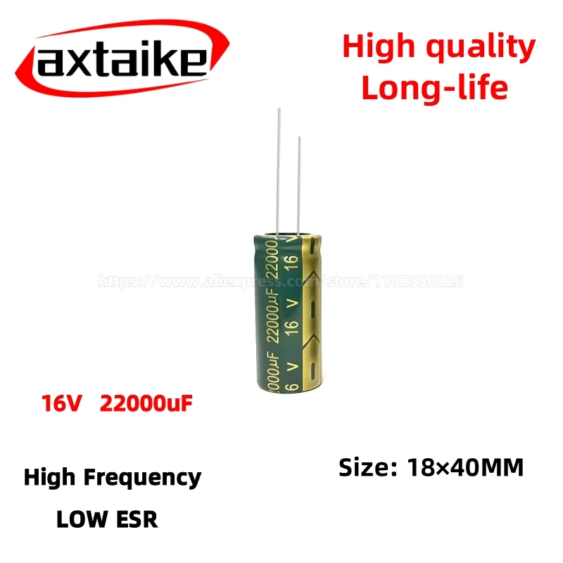 Produktbild von 2 Stück 470 µF 16V Elektrolytkondensator VOLTURY VR – 105 °C, Niedriger ESR, THT, Radial 8x13 Mm