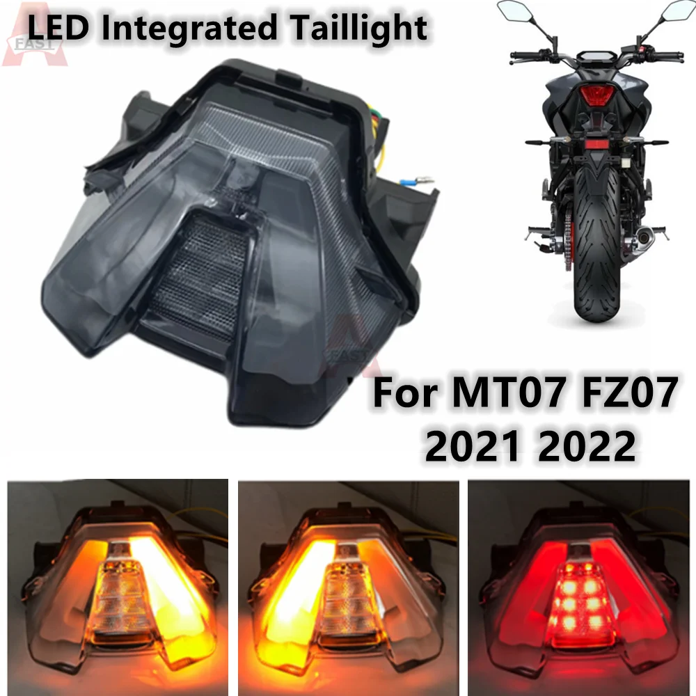 

LED Integrated Blinker Taillight Rear Tail Lamp Brake Stop Turn Signals Light For YAMAHA FZ07 MT07 MT-07 MT 07 2021 2022