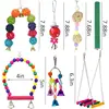 12pcs Pack Bird Toy Cage Bird Accessories Wood Parrot Toys Bird Toy Swing Suspension Bridge Ball Cage Bells Pet Supplies Set 2