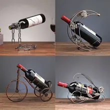 

Creative Metal Wine Rack Vintage Wine Bottle and Glass Holder Bar Home Decoration Display Stand Drip Shipping botellero vino