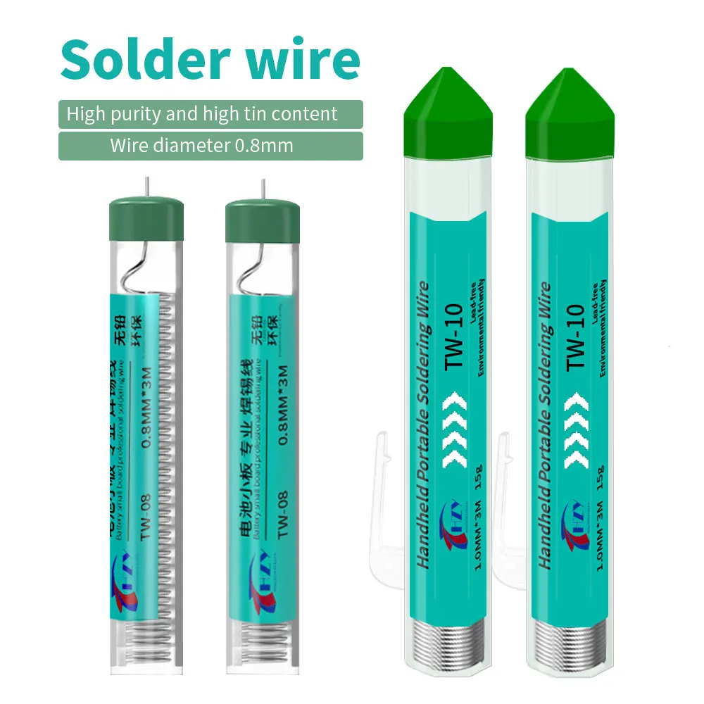 HZY TW-08/TW-10 Lead Free Solder Wire Tin Pen 0.8MM/1MM Portable Rosin Core Solder Welding Soldering Iron Battery Repair Tools soldering wire soldering tin wire welding wires