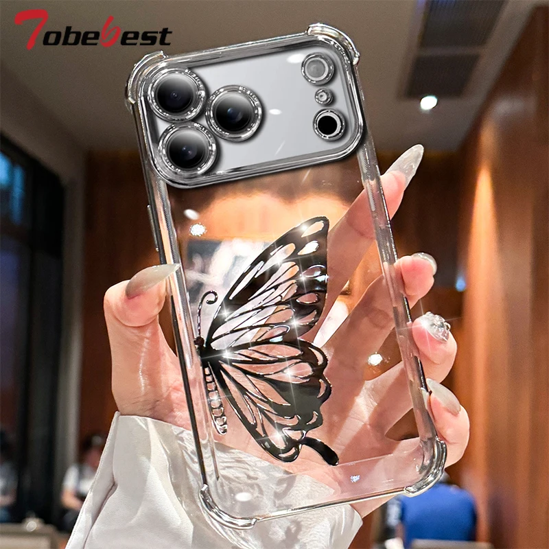Laser Butterfly Glitter Shockproof Plating Bracelet Silicone Case