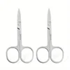 1/2pcs Stainless Steel Eyebrow Scissors, Precision Sharp Facial Hair Trimmers For Women's Eyebrows, Nose & Men's Beard Grooming 3