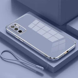 Luxury Square Plating ShockProof Silicone Back Phone Case Cover for Redmi Note10T 5G (Gs6D grey)