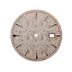 Elegant 35mm DIY Mechanical Single Calendar Watch Face with 3D Nail Details (Rose Gold)