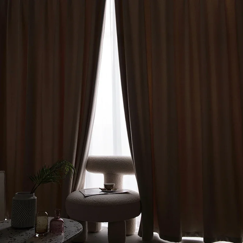 Bedroom Full Blackout Soundproof Curtain Balcony Bay Window Drapes Simple Living Room Drape Large Area Study Thickened Curtains blackout curtains