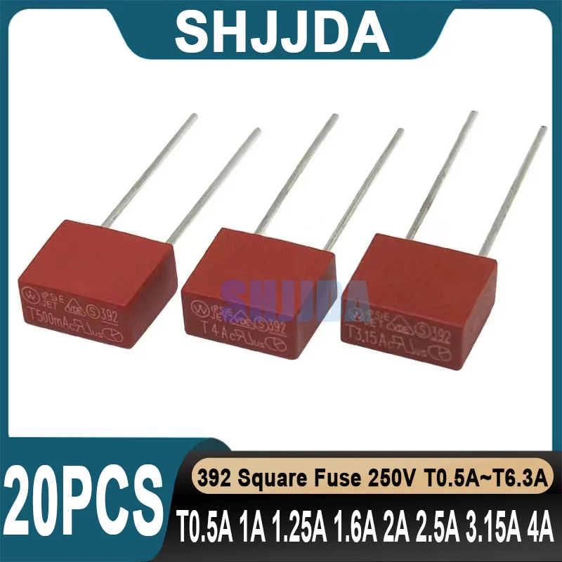 392 Fuse Square 250V T0.5A T1A T1.25A T1.6A T2A T2.5A T3.15A T4A T5A T6.3A T8A T10A 392 Fuse Power Slow Break 20 pieces