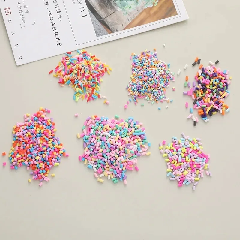 Colourful Mix Cylindrical Polymer Clay Slices Sprinkles for Slime Filling Clay DIY Crystal Crafts Tiny Plastic Accessores