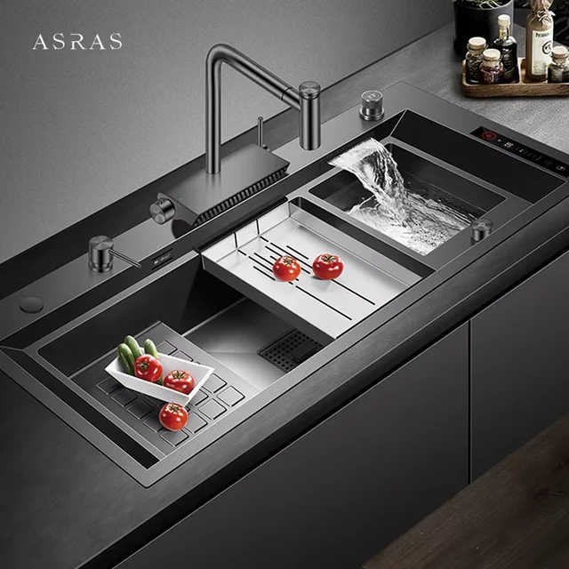 ASRAS ขนาดใหญ่สมาร์ท Purifying อ่างล้างจาน Handmade Step Sink สมาร์ท Purifying KITCHEN Island Sinks 11550 NJH 1