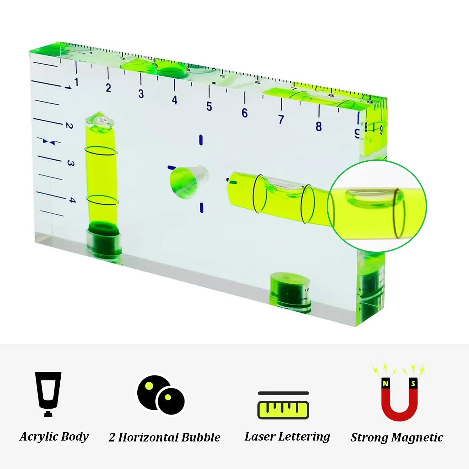 Transparente Quader Hohe Präzision für T Ebene Integrierte Kleine Haushalts Magnetische Ebene Wasserwaage 95x51x13mm langlebig Dropship – Detail 4