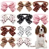 10PCS Heart Print Dog Bow Ties Adjustable Puppy Bowties Small Pet Bows Collars For Dogs and Cats Fashion Dog Grooming Supplies 1