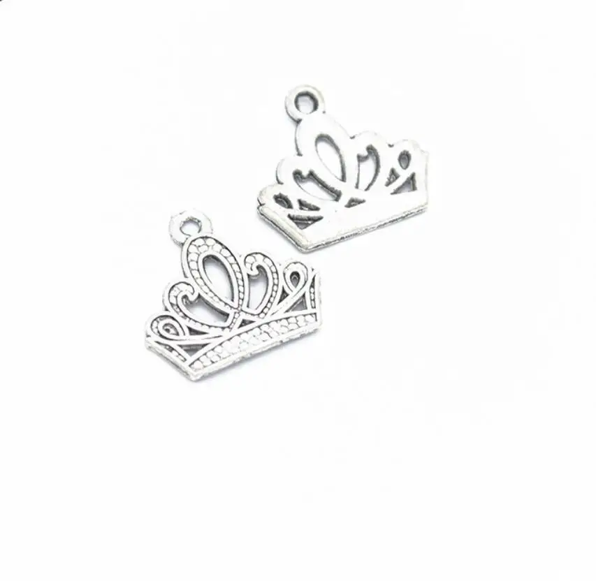 120pcs Vintage Antique Crown zinc alloy charms pendant DIY Bracelet Necklace metal jewelry accessories 15*14mm F0115