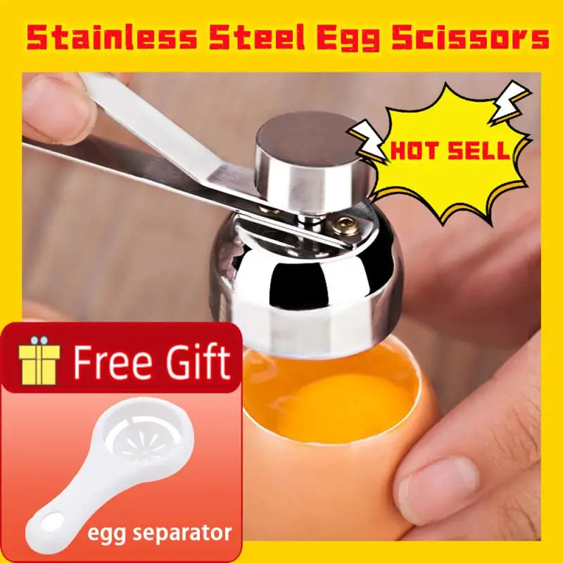 

Stainless Steel Egg Scissors Kitchen Gadgets Egg Opener Egg Topper Cutter Metal Boiled Egg Opener Creative Kitchen Accessories