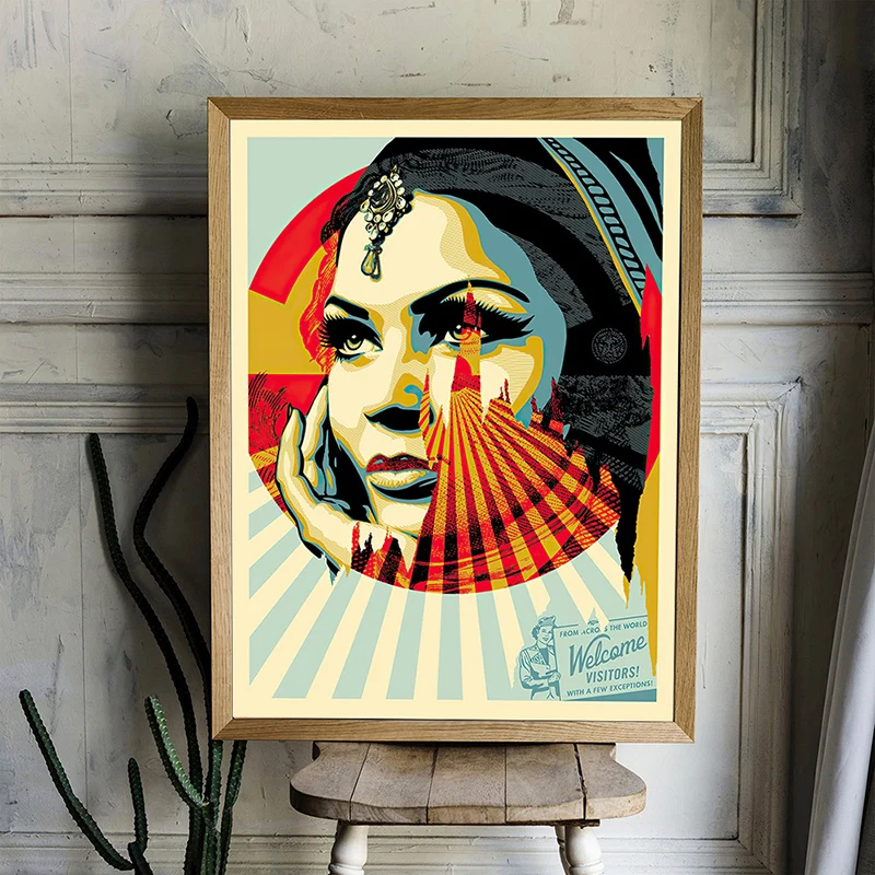 

Shepard Fairey Canvas Vintage Retro Painting Women Posters and Prints Photo Wall Art Picture for Bedroom Home Wall Decor Cuadros