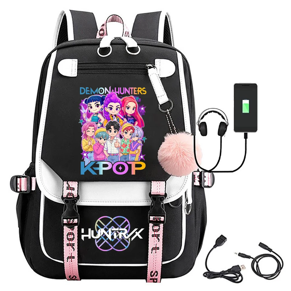 K-Pop Demon Hunters Rucksack Set - 3-teiliges Schulset Mit Federmäppchen & Umhängetasche Für Teenager