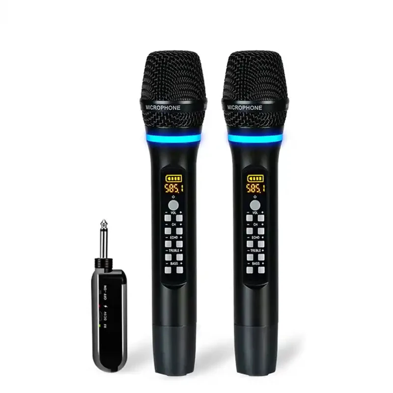 Studio Di Ricarica Cordless Microfono Wireless Uhf Mikrofon Karaoke Echo Microfono Sem Fio Microfono Wireless Portatile