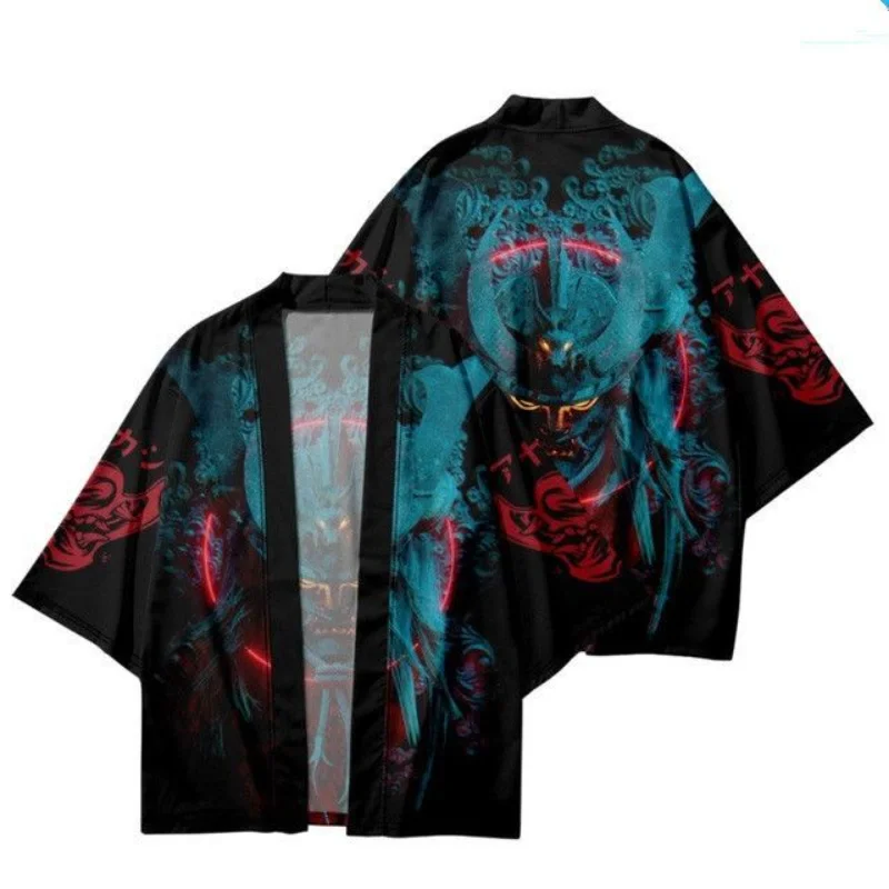 Vintage Haunted Samurai Style Cosplay Japanese Kimono Haori for Men Women Unisex Traditional Cardigan Dark Colour Clothing