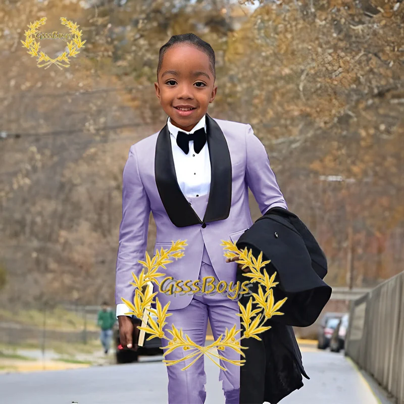Boys Wedding Jacket Pants Vest Suit 3 Piece Formal Business Clothes Kids Blazer Set Party Tuxedo