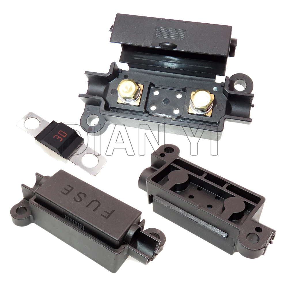

1 Set 1 Way Starter ANM Bolt-on Fuse Box Flat Type Auto Fuse Holder Without Fuse Blade Plastic Housing Fuses Holder