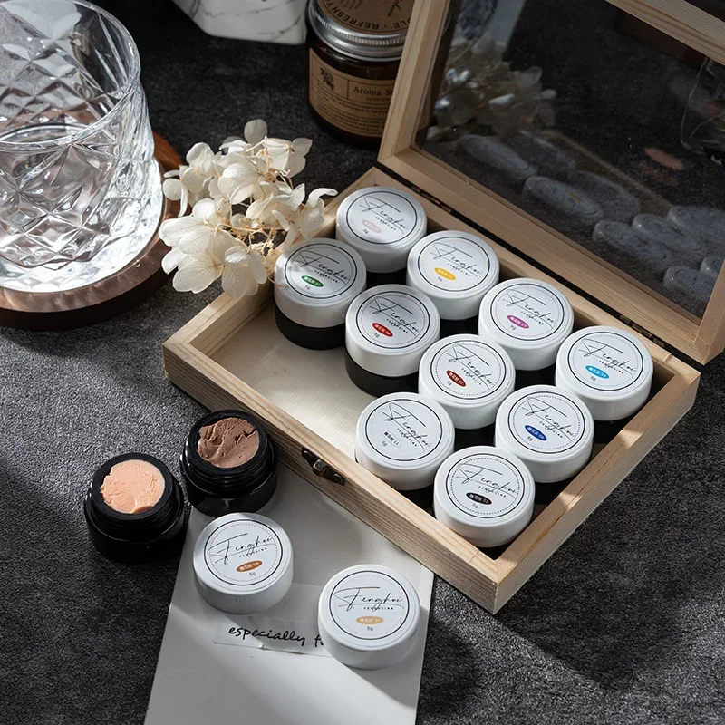 12Colors Easy To Use Sculpture Nail Gel Non Stick 5D Carved Plasticine UV Gel Varnish Creative DIY Nail Art Painting DIY