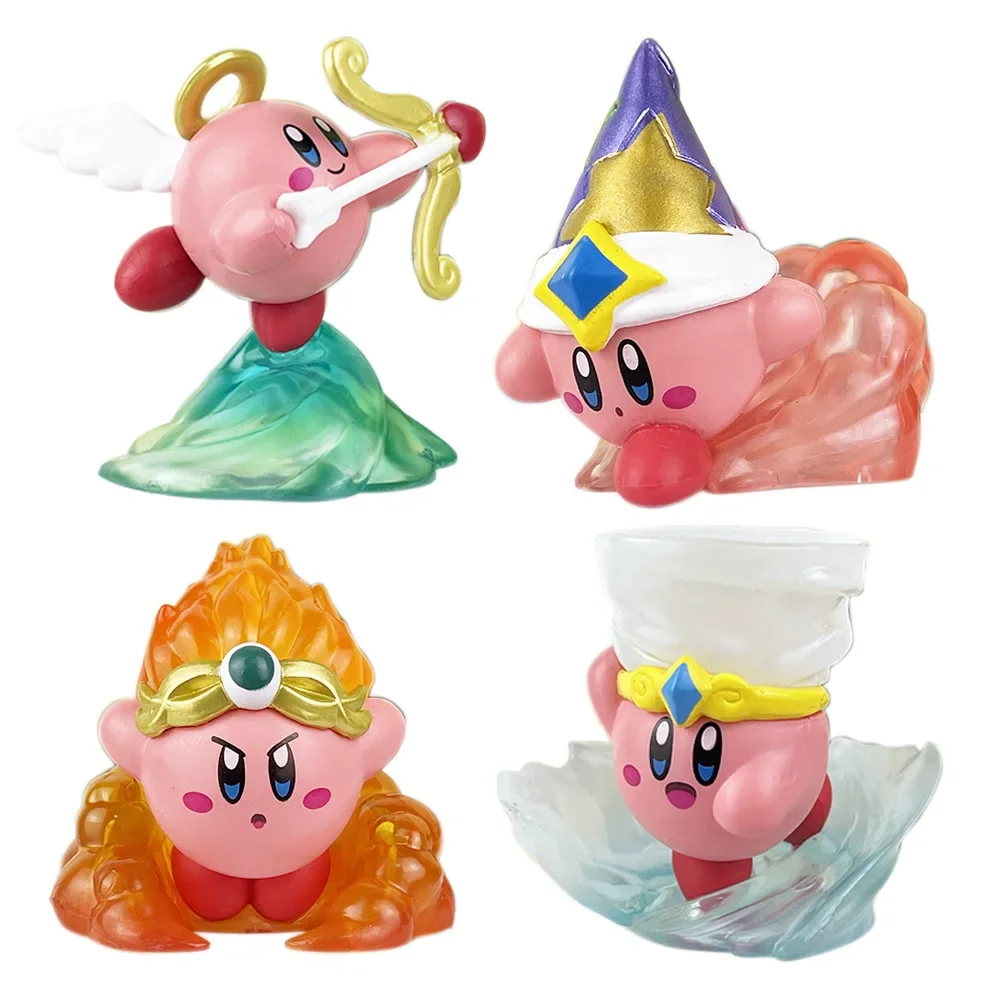 

4Pcs/Set New Kirby Figures Anime Games Kawaii Cartoon Pink Kirby Action Figure Dolls Toys Kids Birthday Gift