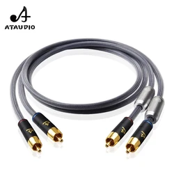 Premium HiFi RCA Audio Cable - Silver - Plated 6N OFC, Male - to - Male Connectors - 0.75m (HIFI 2RCA Cable)