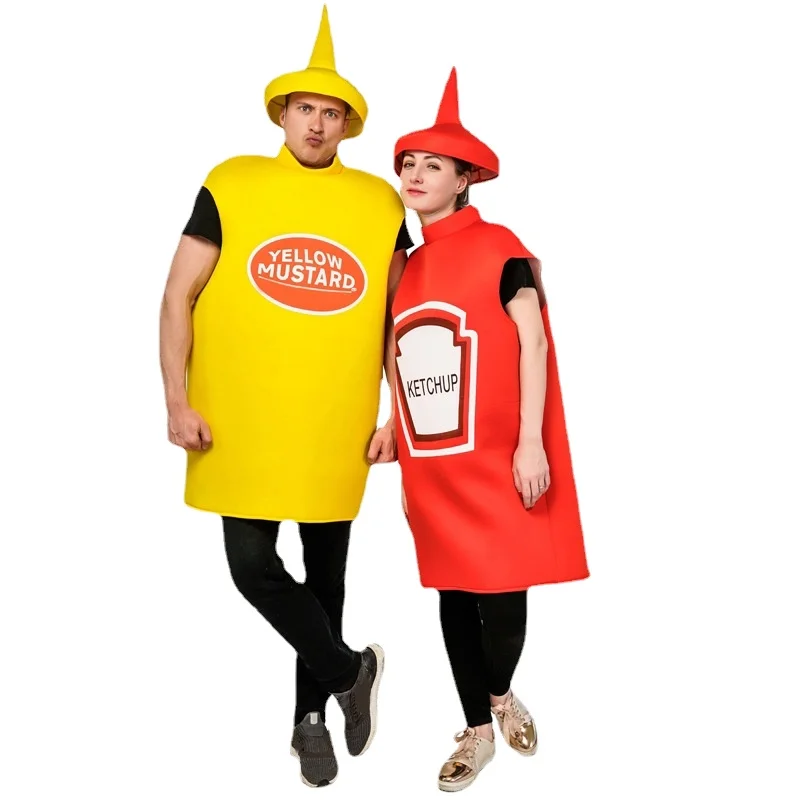 CouplesHalloweenFunnyMustardTomatoSauceCosplayCostumesAdult