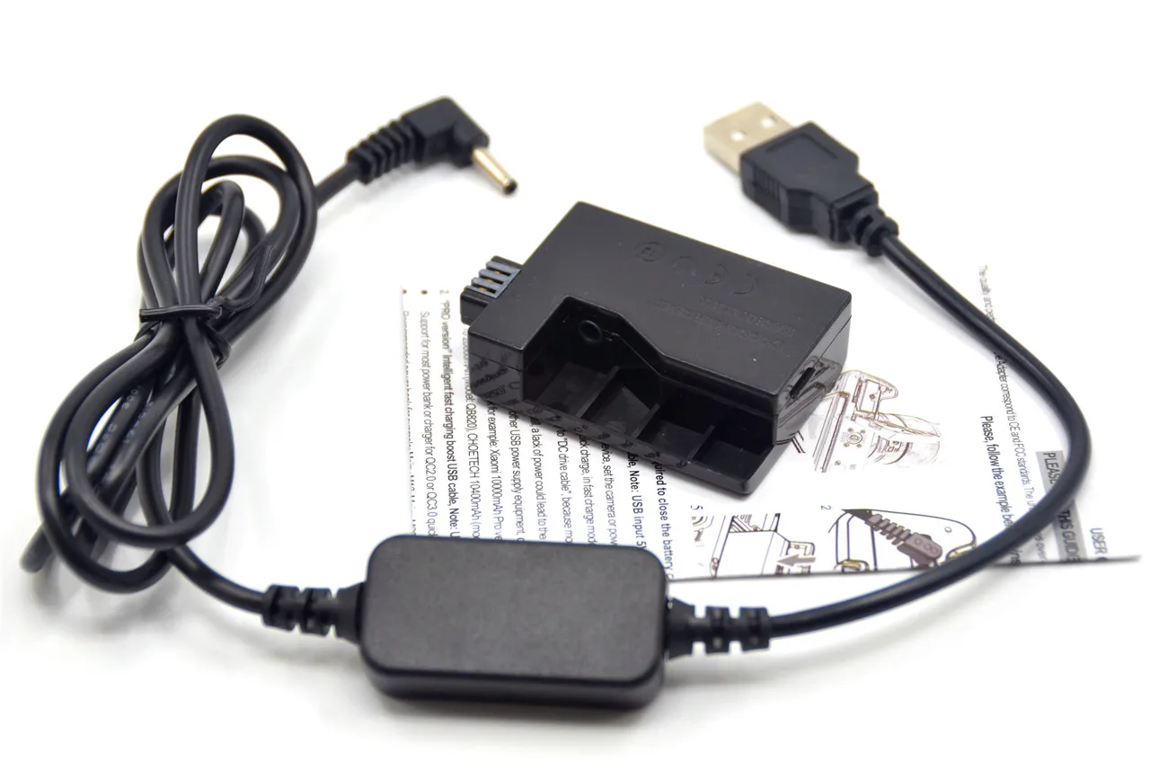 Vitesun Power Bank 5V USB Cable Adapter Charger + LP-E5 LPE5 ACK-E5 Dummy Battery DR-E5 for Canon EOS 450D 500D 1000D XS XSi T1i