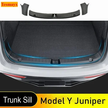For Tesla Model Y Juniper 2025 2026 Trunk Threshold Strip Mats Sill Guard Rear Cargo Anti Scratch Protector Interior Accessories 1