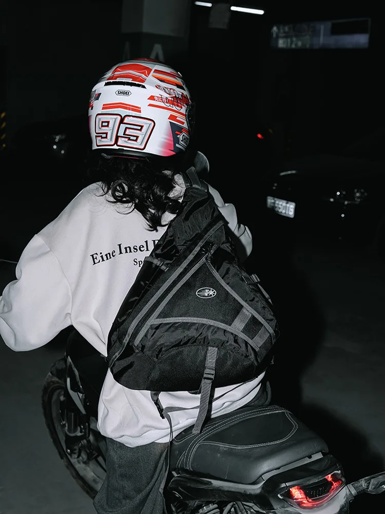 Hip Hop Techwear Motorcycle Sport Single Shoulder Crossbody Bag Men Women Casual Sling Bag Multifunction Waterproof School Bags 4