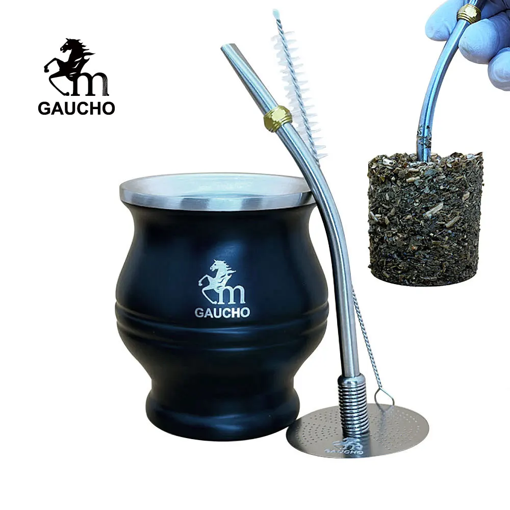 1 Set/Lot Yerba Mate Tea Dregs Removal Which Can Remove Residue One Time Include Gourds Cup & Filter Disk Straw & Cleaning Brush