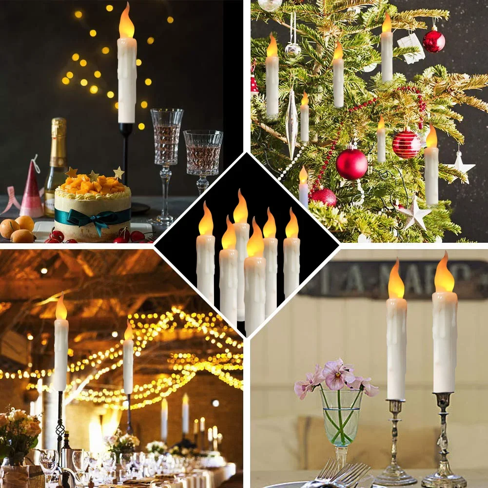 Flameless Window Candles with Removable Holder & Timer Remote  Battery Operated LED Flickering Light for Christmas Decoration