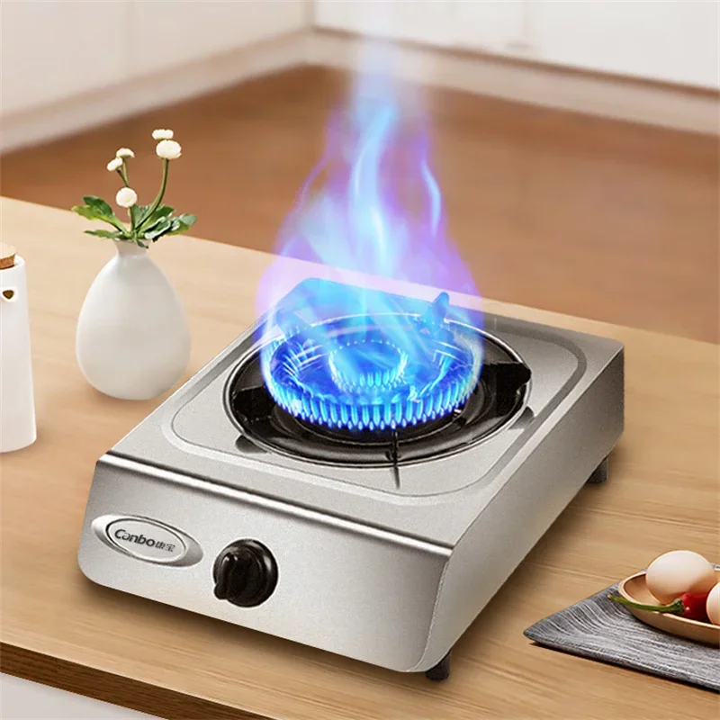 

Single Wok Burner Stainless Steel Gas Stove Camping Kitchen Cooking Cooktop Liquefied Gas Single Stove LPG Natural Gas Cooker