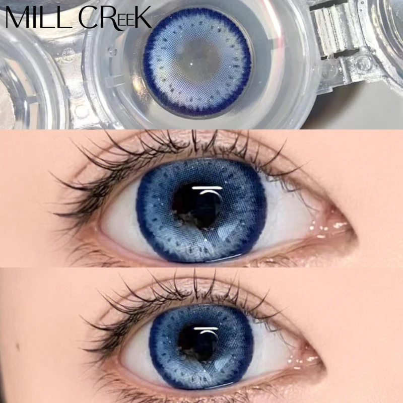 2pcs/pair Color Contact Lenses Natural Bright Cosmetic Eye Contacts Lens  With Colored Contact Lenses For Eyes Gray Blue Yearly - Color Contact Lenses  - AliExpress